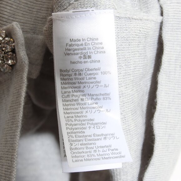 J. Crew Merino Wool V-Neck Sweater-Vest Silver Sequin Gray Embellished Sz Medium - Picture 13 of 14